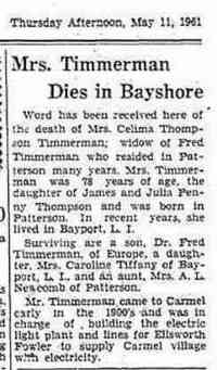 Celema THOMPSON - The Putnam County Courier Carmel, New York May 11, 1961