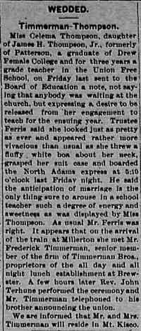 Celema THOMPSON - The Brewster Standard Brewster, New York Friday Evening, December 28, 1906