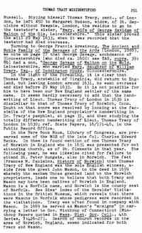 Thomas TRACY - The American Genealogist. New Haven, CT: D. L. Jacobus, c1937-. (Online db. NewEnglandAncestors.org. New England Historic Genealogical Society, 20