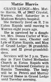 Martha E "Mattie" UMBARGER - Obituary