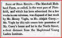 Henry VOGEL - 1859 Mar 24 Newspaper: Sun (Pittsfield)