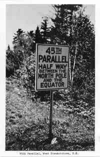 Stewartstown, New Hampshire, USA - 45th Parallel sign