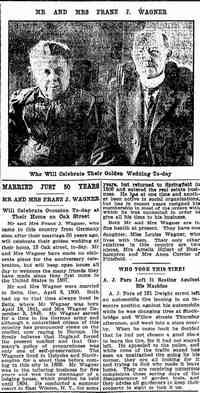 Franz Julius WAGNER - Date: April 08, 1916 Location: Massachusetts Paper: Springfield Republican