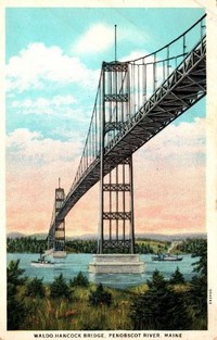 Waldo, Maine, USA - Waldo, Maine, USA - Waldo Hancock Bridge, Penobscot River, Maine