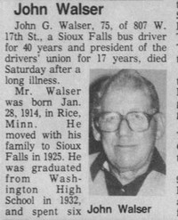 John Gaudenz WALSER - Obituary