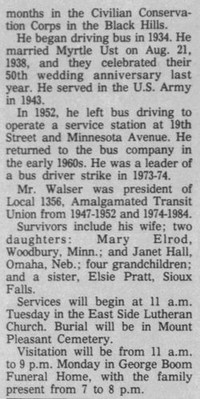 John Gaudenz WALSER - Obituary