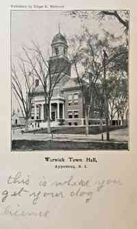 Warwick, Rhode Island, USA - Warwick Town Hall
Apponaug, R.I.
1907