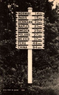 Waterford, Maine, USA - Sign Post in Waterford, Maine