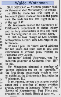 Waldo Dean WATERMAN - Obituary - Toledo Blade, Toledo, Ohio, December 9, 1976