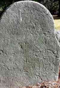 Sarah WATERMAN - Grave Inscription: In memory of Mrs. Sarah Leach widow of Mr. Abiel Leach who died May 21 1795 in the 87th year of her age.