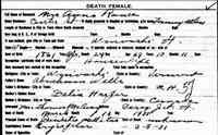 Anna WELLS - Vermont State Archives and Records Administration; Montpelier, Vermont; Vermont Death Records, 1909-2008