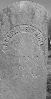Samuel WENTWORTH - Grave SAMUEL WENTWORTH died July 4, 1780 age 80 years