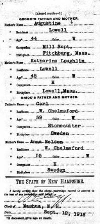 Hilda WESTBURG - 1916 marriage (part 2)