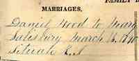 Daniel WOOD - 1790 marriage as recorded in family bible